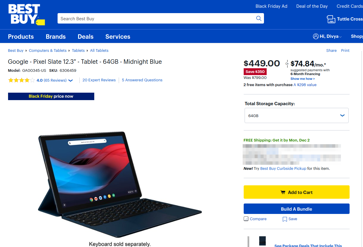 BestBuy Pixel Slate Deals