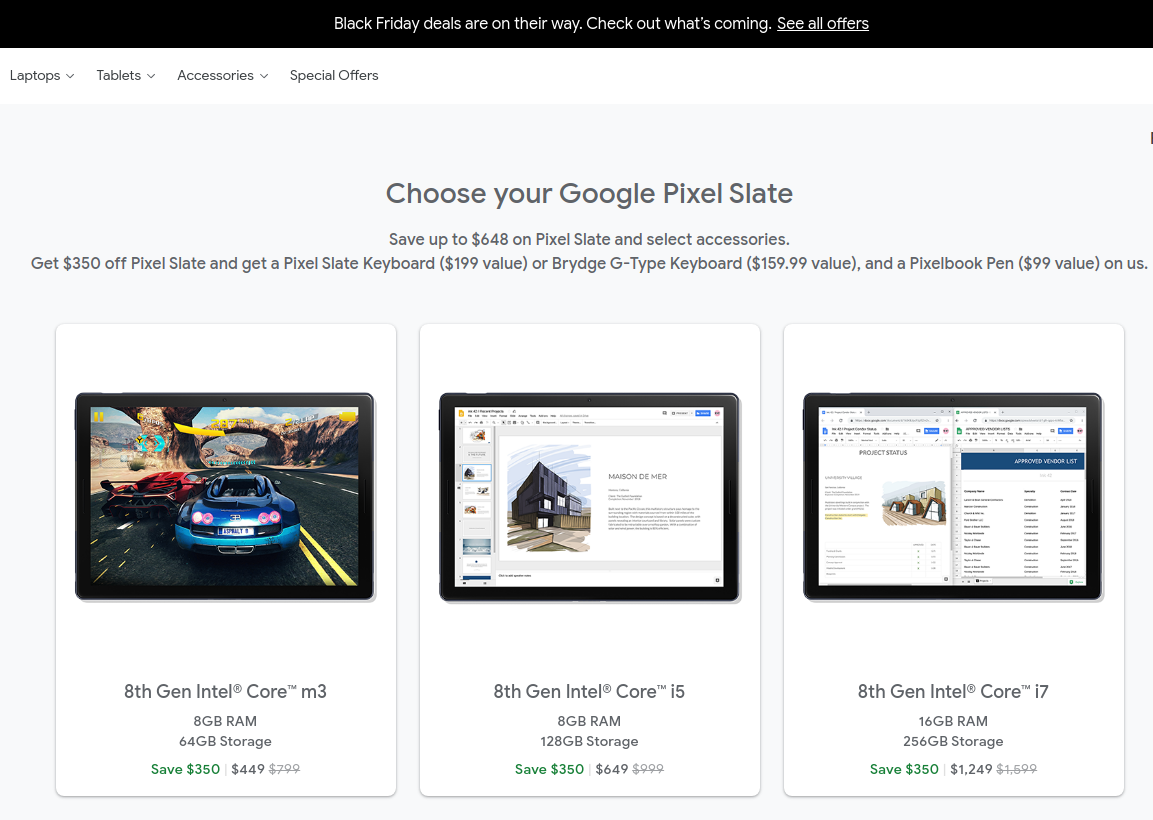 Google Store Pixel Slate deals
