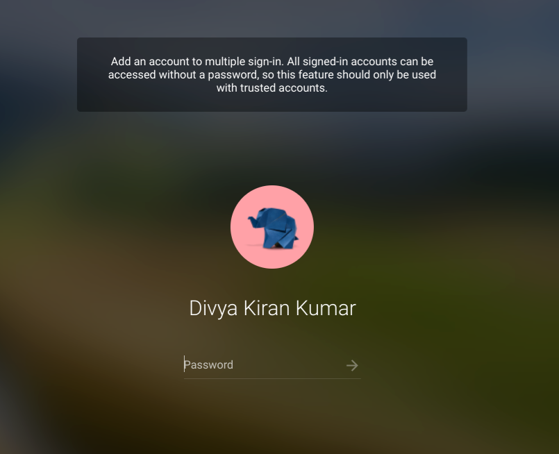 Adding an account to multiple sign-in