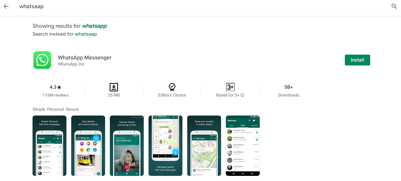 google play store download free install whatsapp