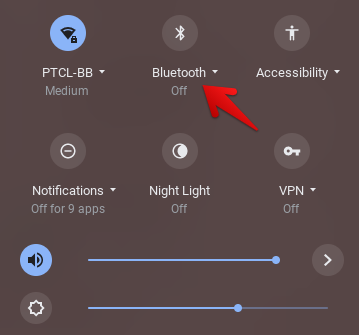 Clicking on Bluetooth