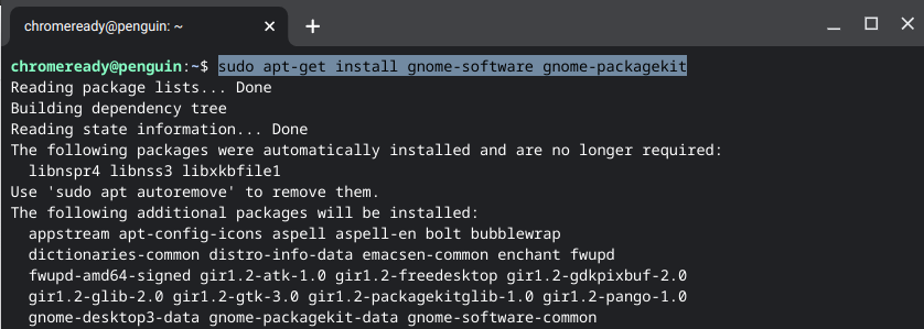 Install Gnome Software center