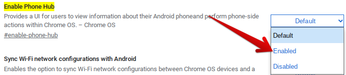 Enabling Phone Hub From Chrome Flags