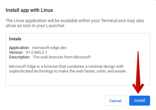 Installing Microsoft Edge on Chrome OS