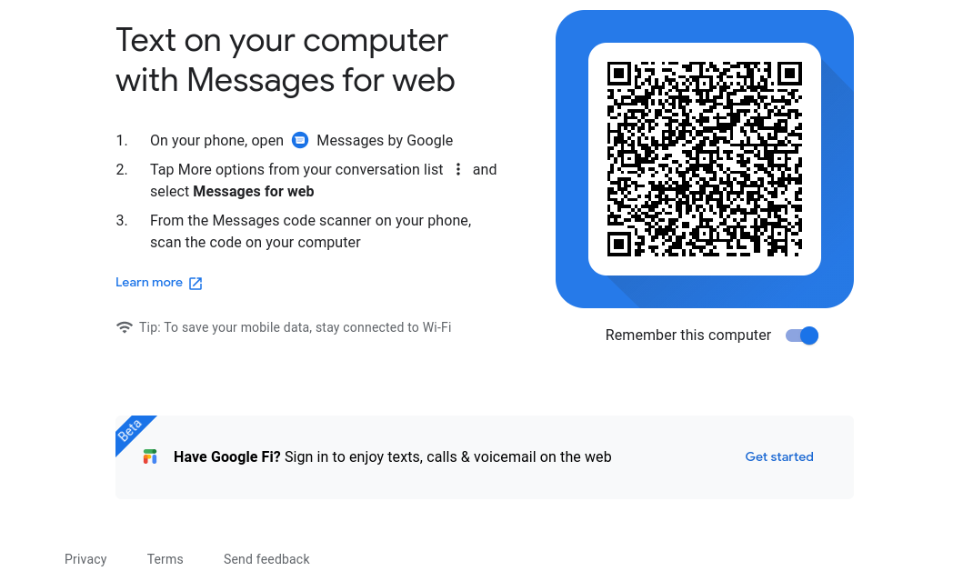 Messages App on Chrome OS