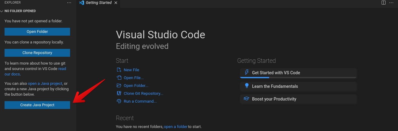 Creating Java Project on Visual Studio Code