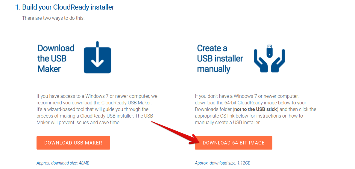 Downloading the CloudReady Installer