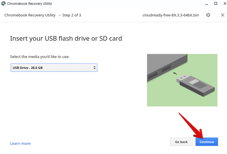 Inserting the USB Drive in Chromebook