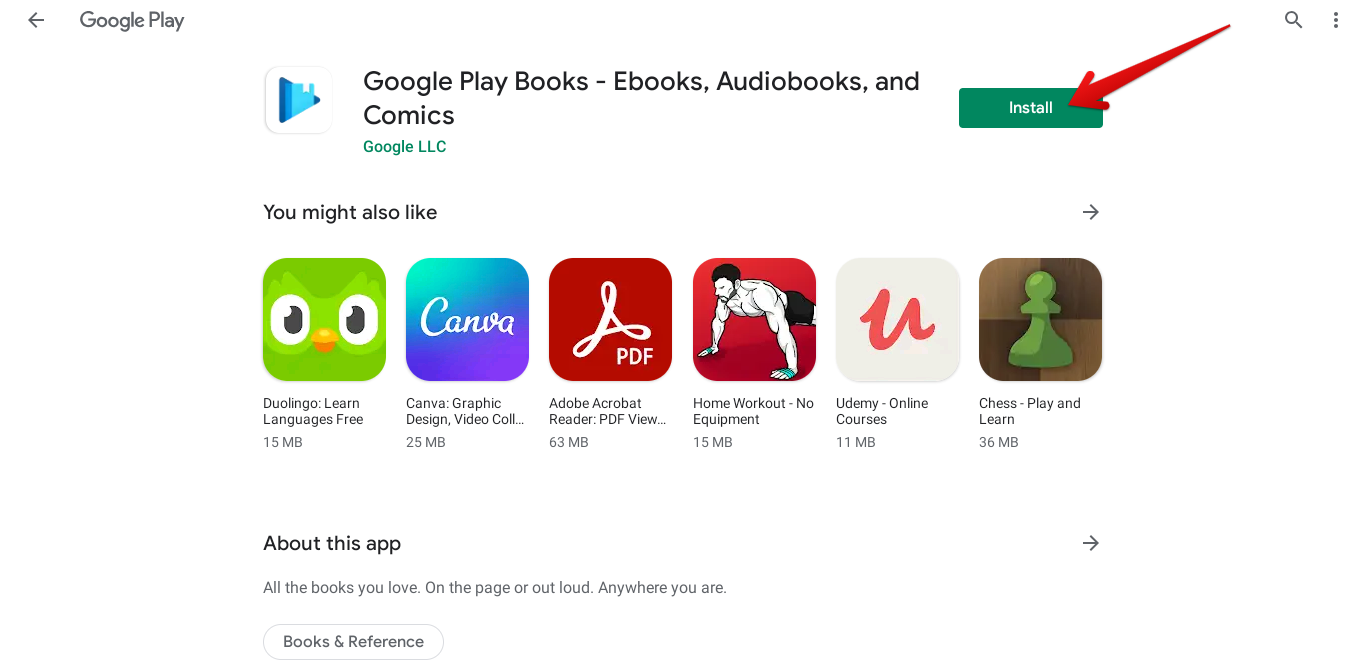Installing Google Play Books