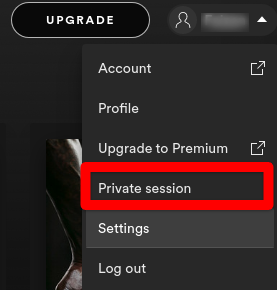 Enabling Spotify's private session