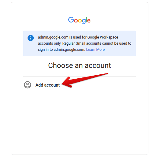Signing into Google Admin