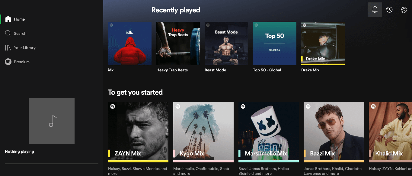 Spotify's interface
