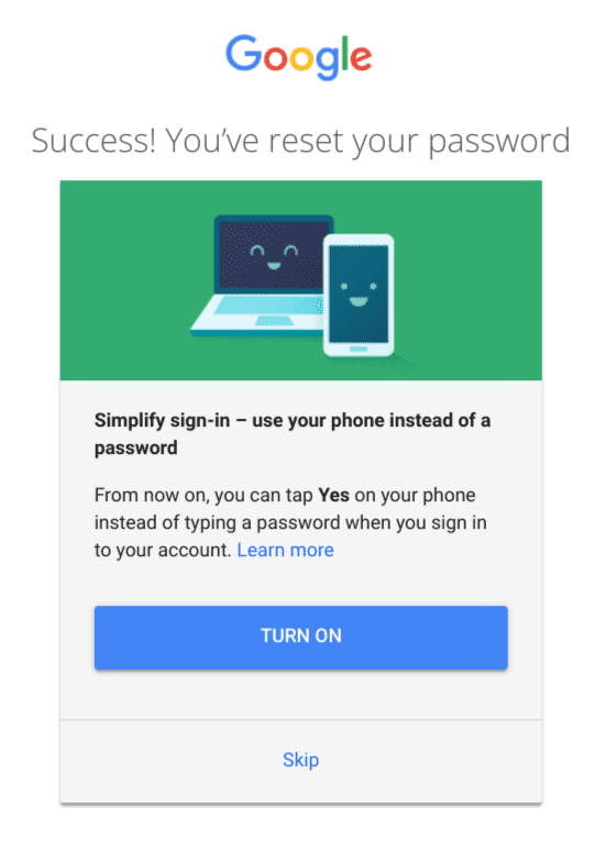 Password successfully reset