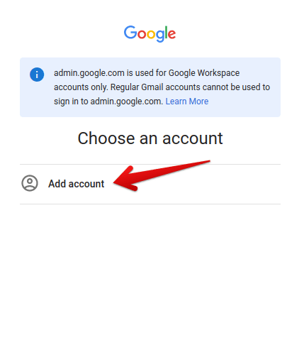 Signing in to Google Workspace