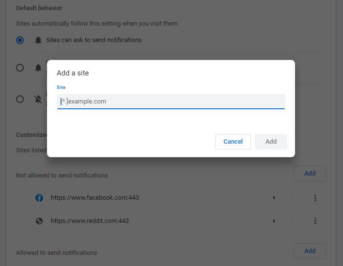 Adding A Web Address To The List