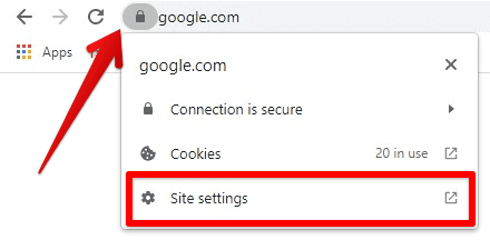 Accessing site settings