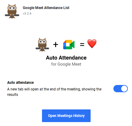 Google Meet Attendance List