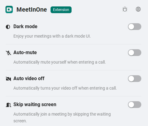 MeetInOne Extension