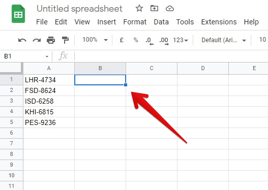 Selecting a cell for dropdown list from cells