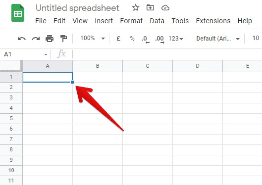 Selecting a cell for dropdown list of items
