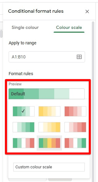 Selecting color palette