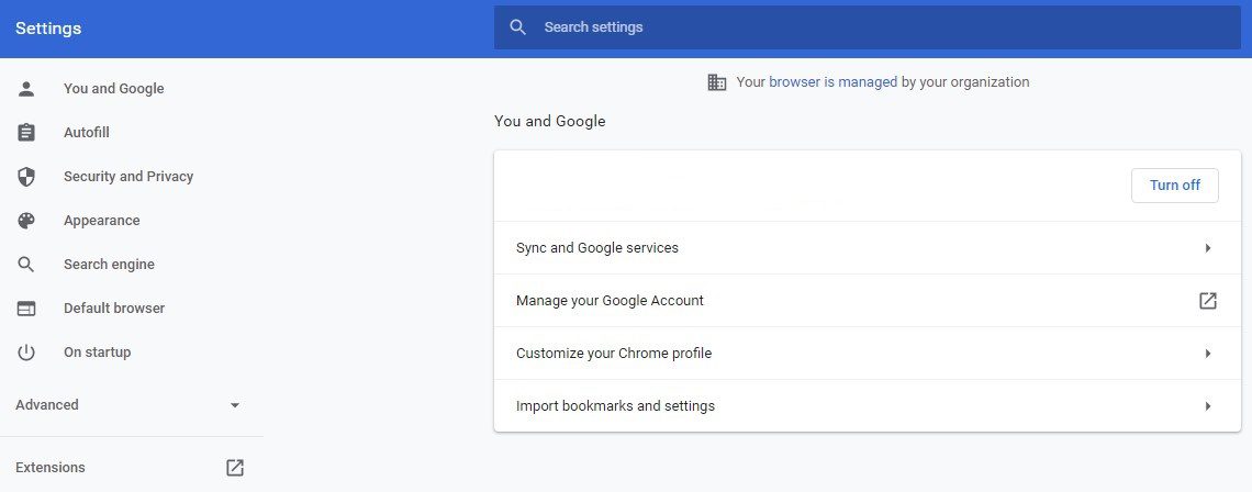 Settings Page