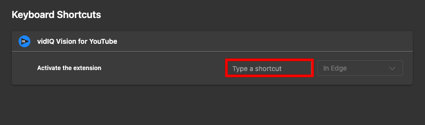 type custom shortcut