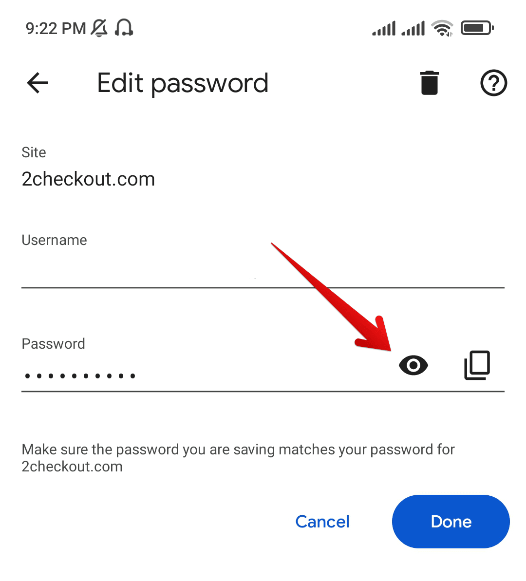 Viewing The Password