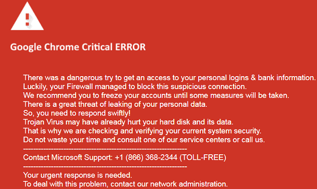 google chrome critical error red screen