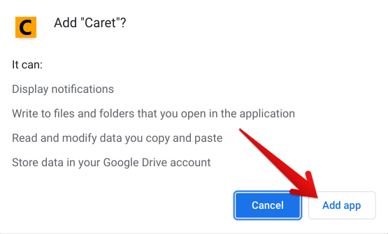Adding Caret to Chrome