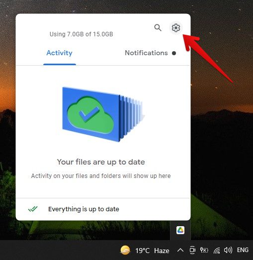 Google Drive for desktop window