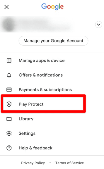 Selecting "Play Protect"