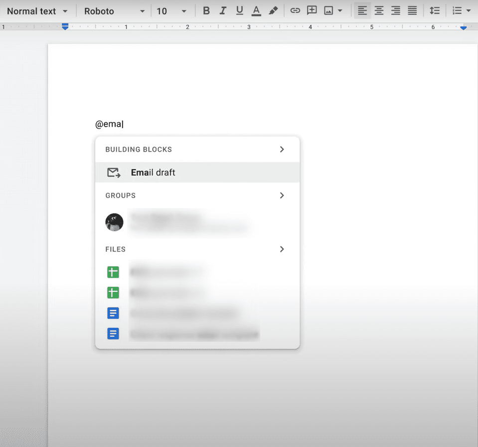 Email draft feature in Google Docs