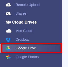 Google Drive under my cloud drives