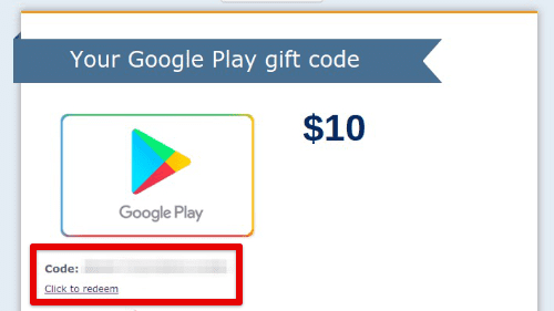 Google Play gift card email
