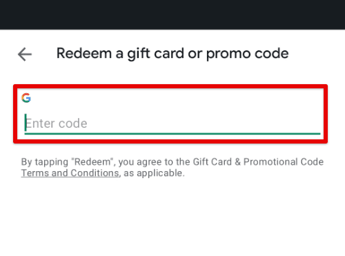 Redeeming gift card