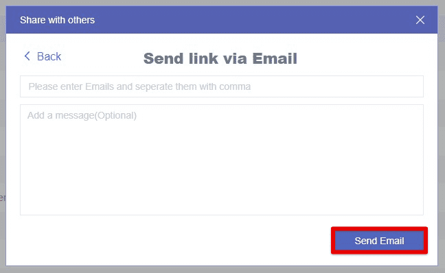 Send link via email