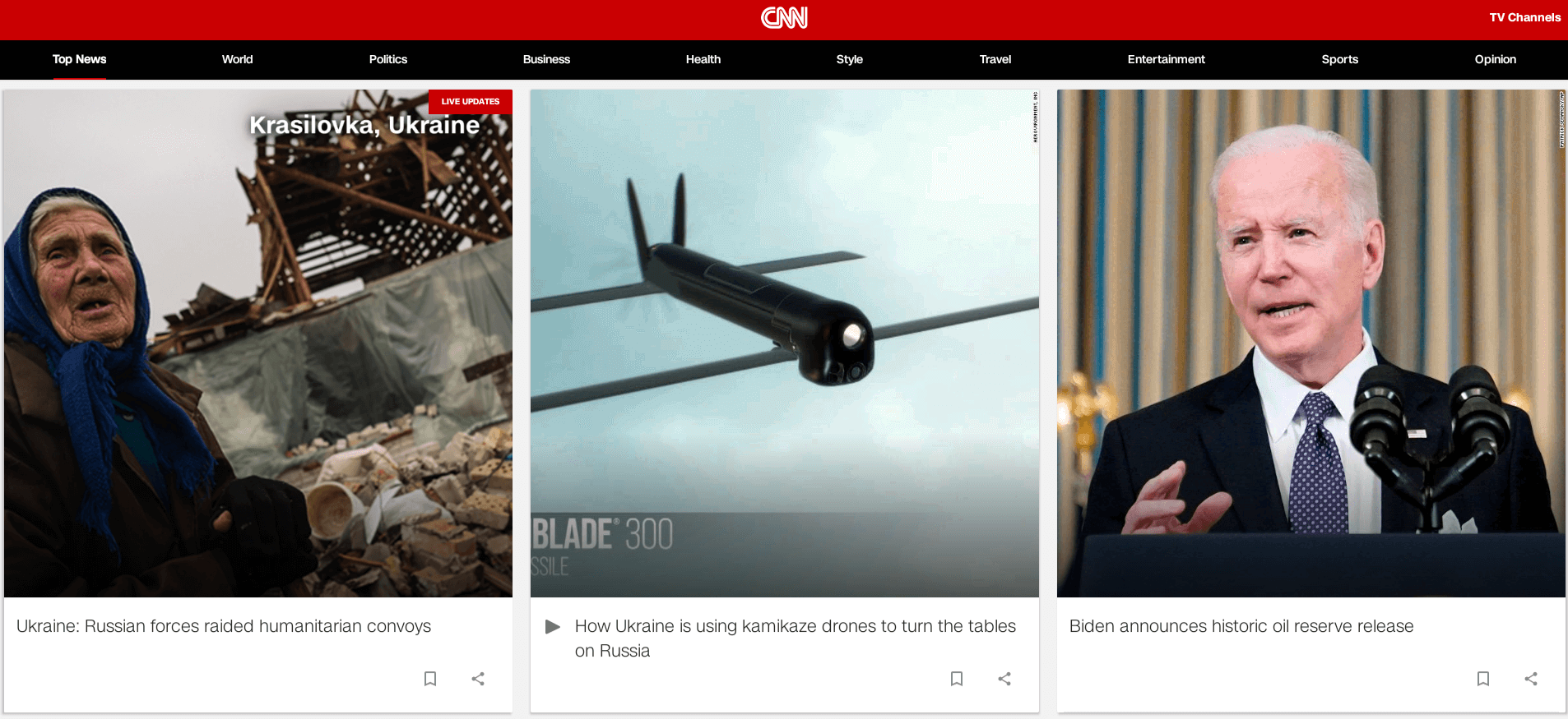 CNN Play Store app interface