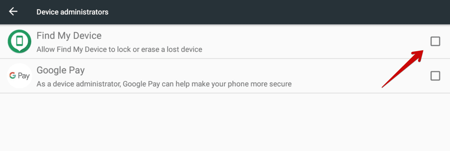 Disabling find my device feature