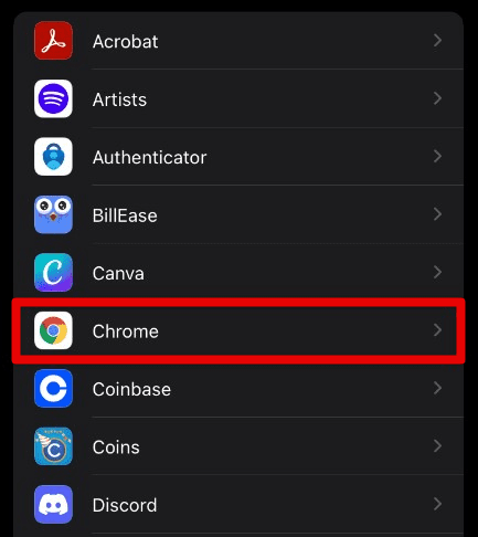 Finding Chrome in apps