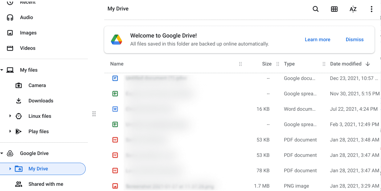 Google Drive on Chrome OS
