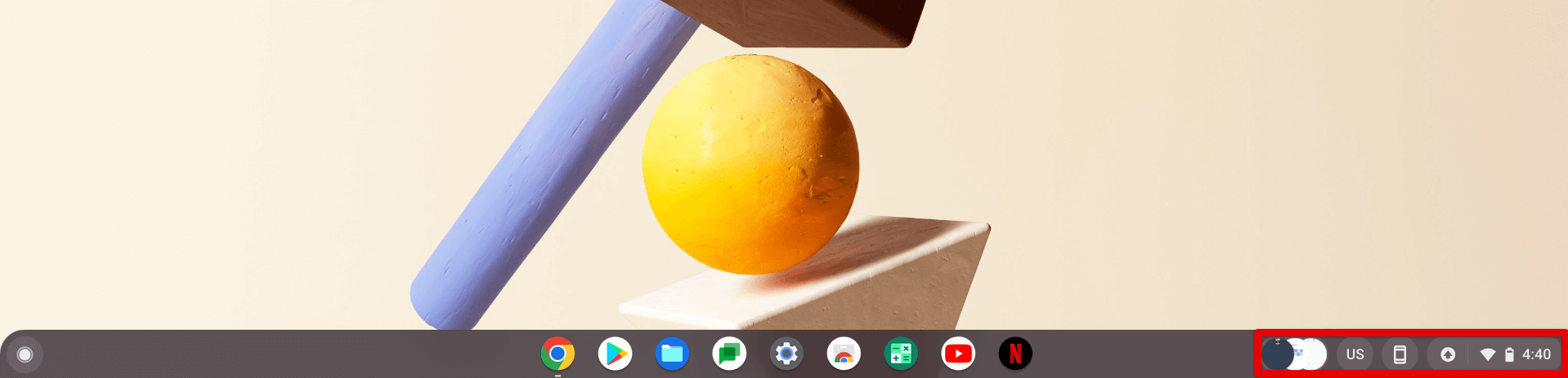 The Chrome OS status bar and all its inclusions