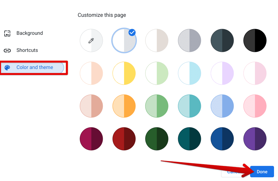 Changing the color and theme of the Google Chrome browser