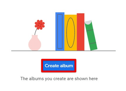 Create album button