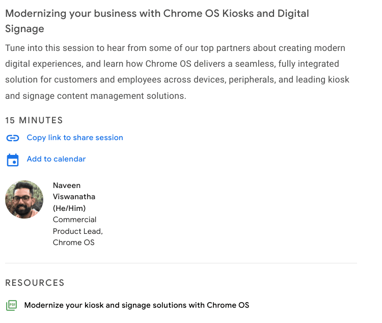 Chrome OS digital signage
