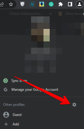 Clicking on the "Settings" icon