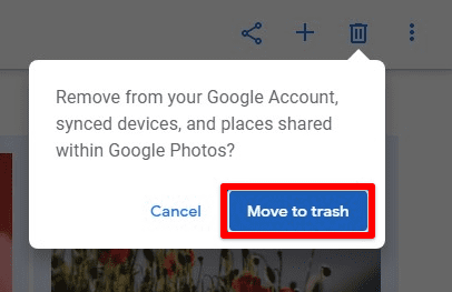 Move to trash button