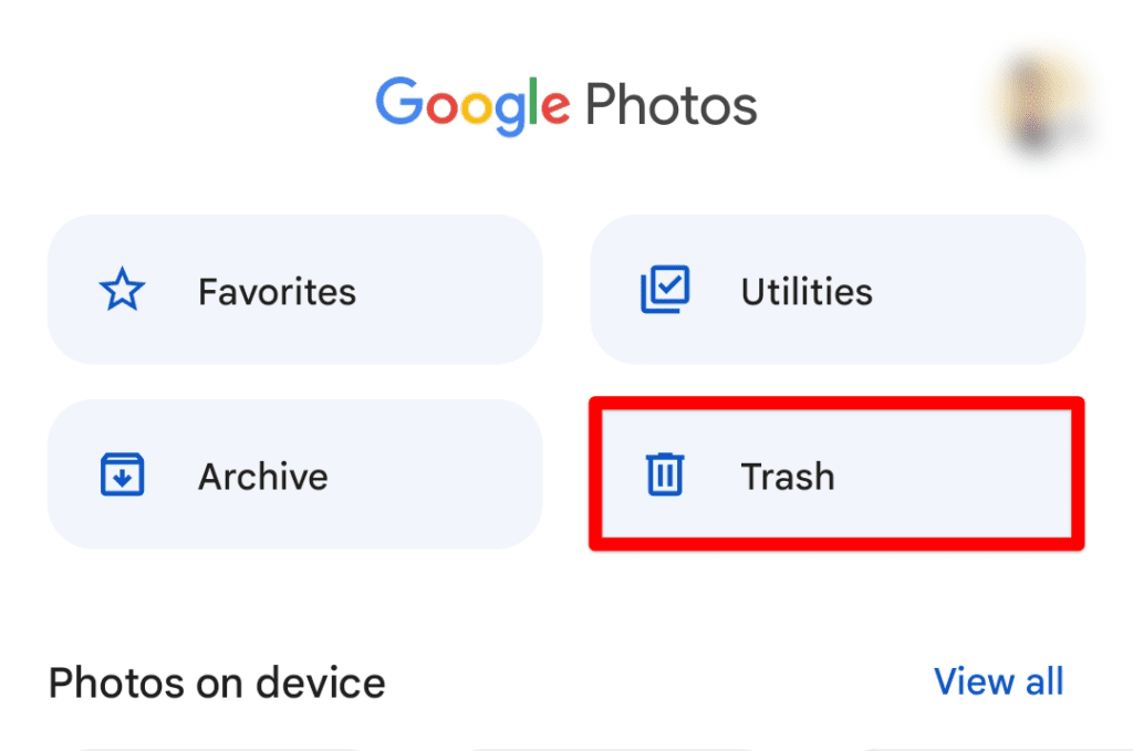 Opening trash folder