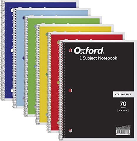 Oxford Spiral Notebook 6 Pack