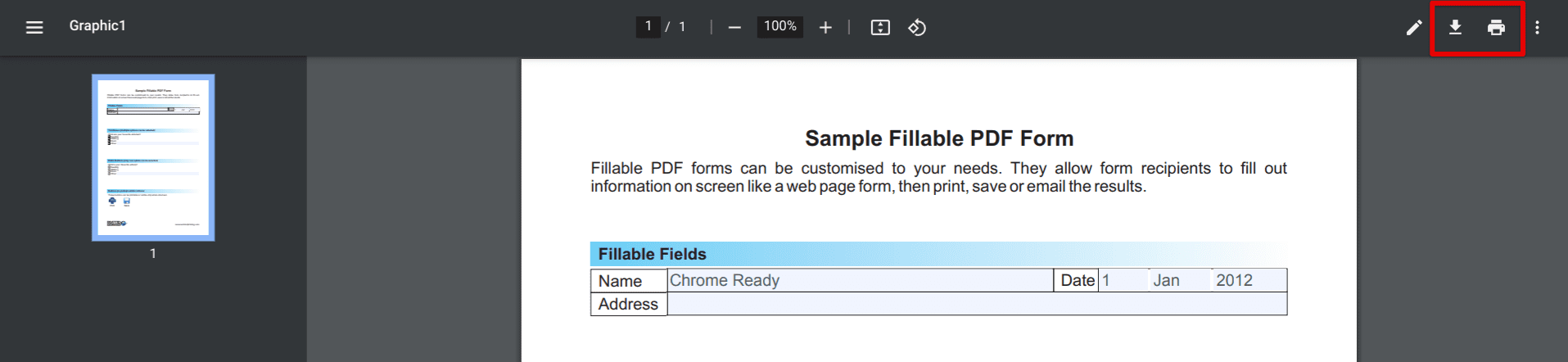 Printing or downloading the PDF form